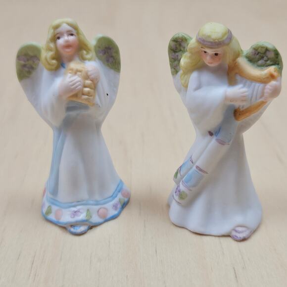 Vintage 1987 ENESCO Statuette Porcelain Bisque Angel Thimble Mini 1 7/8" Tall - Picture 1 of 6